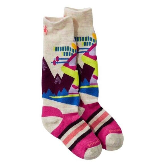 SMARTWOOL Kids Socks Wintersport Full Cushion Over Calf Ski Moose Size Large - Picture 1 of 3